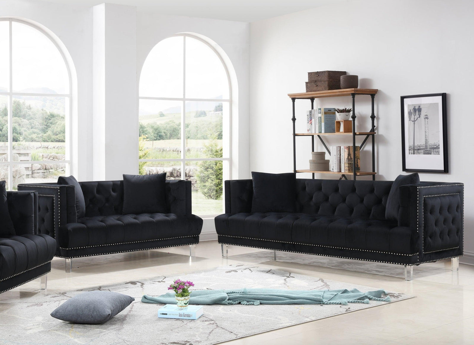 main view of Lucas Black 2-Piece Living Room Set furniture