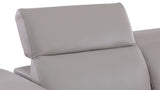 Lucca Light Grey 6-Piece Italian Leather Power Reclining Sectional with Storage Console and Adjustable Headrests view 5