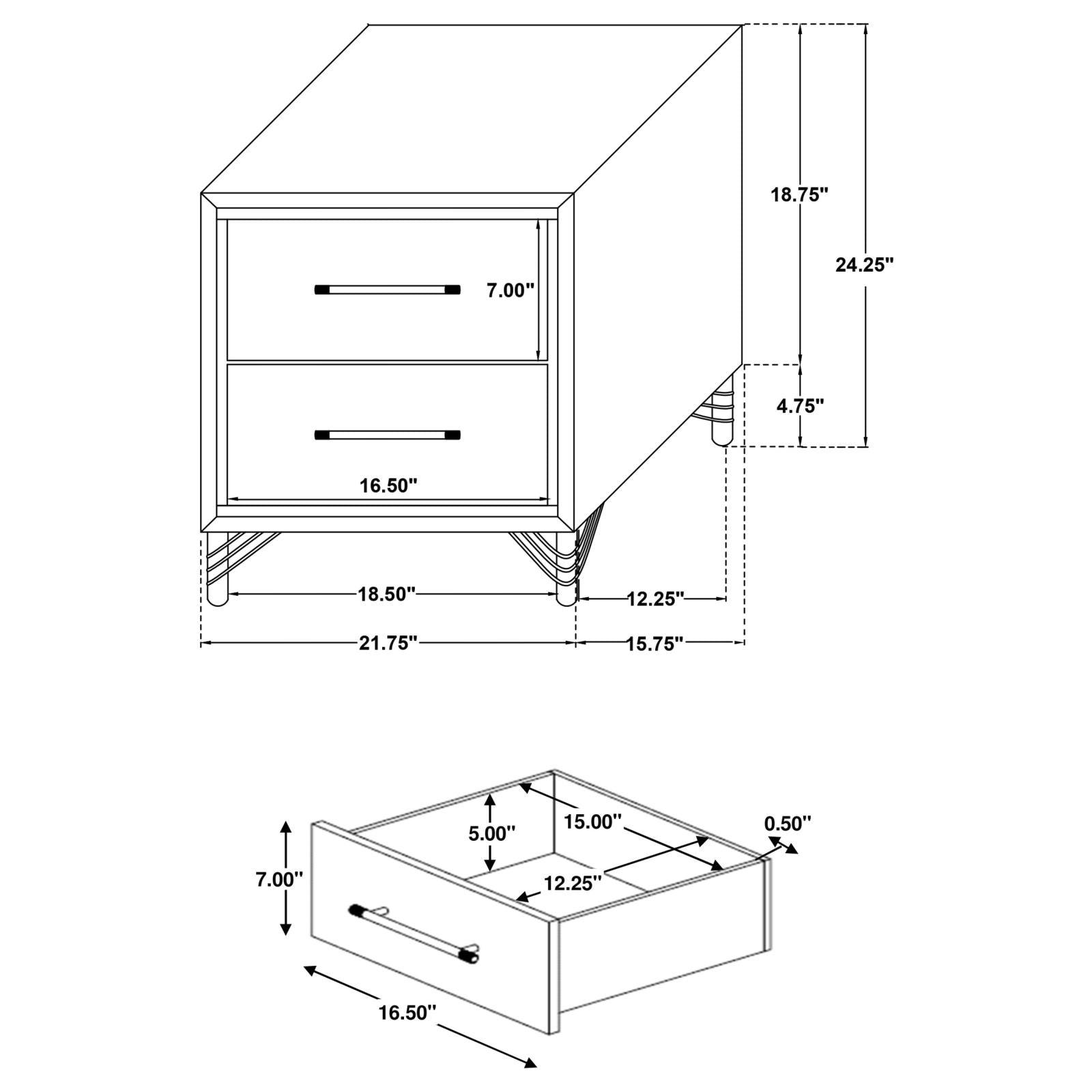 Lucia Nightstand at bedroom setting