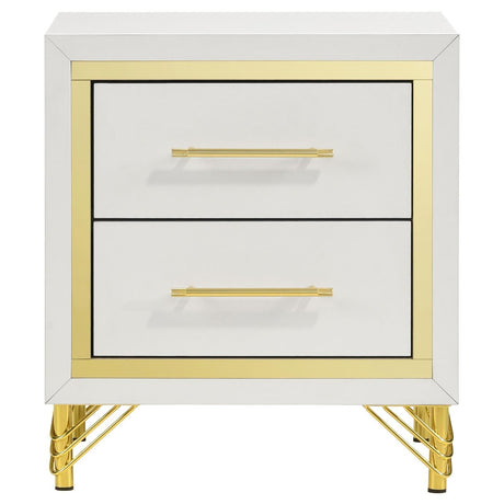 Lucia Nightstand drawer detail with gold handle