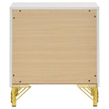 Lucia Nightstand angled shot showing gold trim