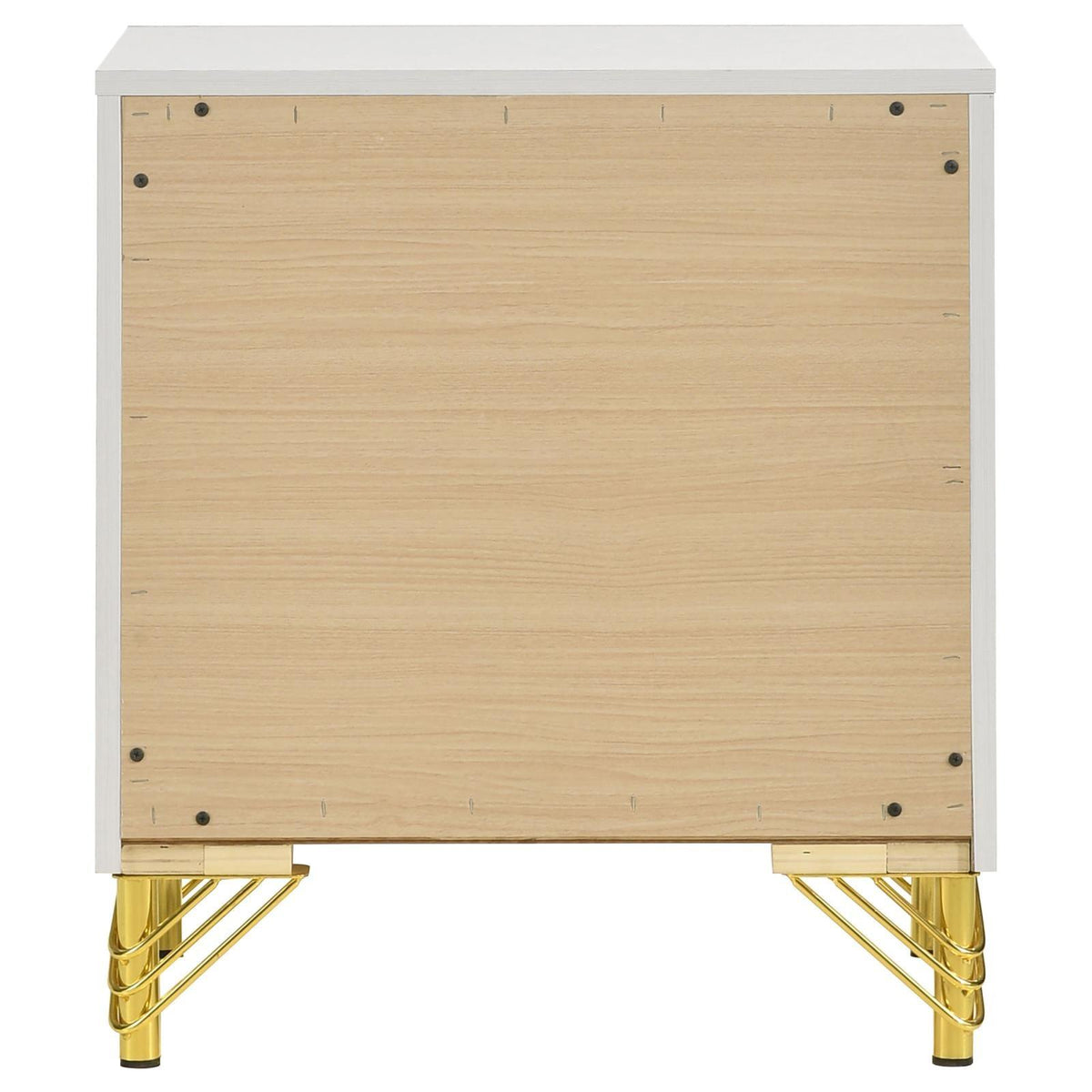 Lucia Nightstand angled shot showing gold trim
