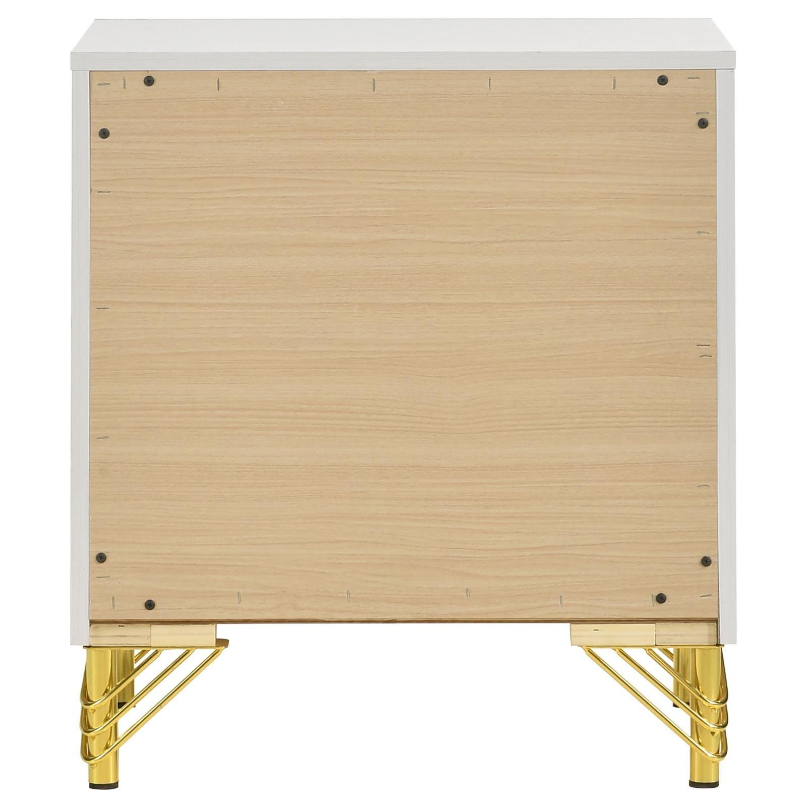 Lucia Nightstand angled shot showing gold trim