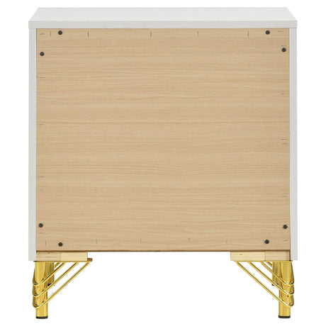 Lucia Nightstand angled shot showing gold trim