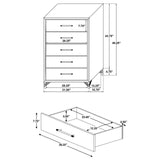 Chest in a bedroom setting with coordinating furniture