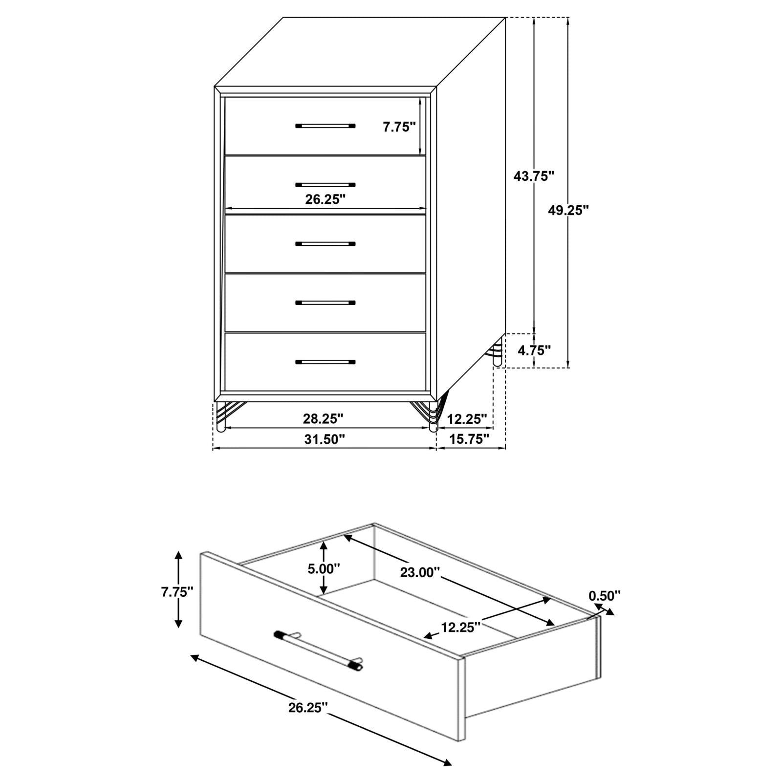 Chest in a bedroom setting with coordinating furniture