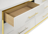 Angle showing overall height and design of Lucia dresser