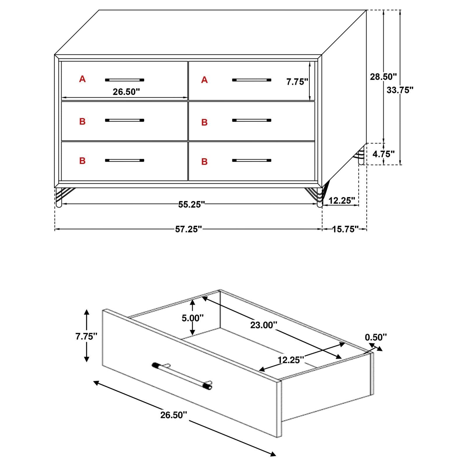 Drawer interior material of Lucia dresser