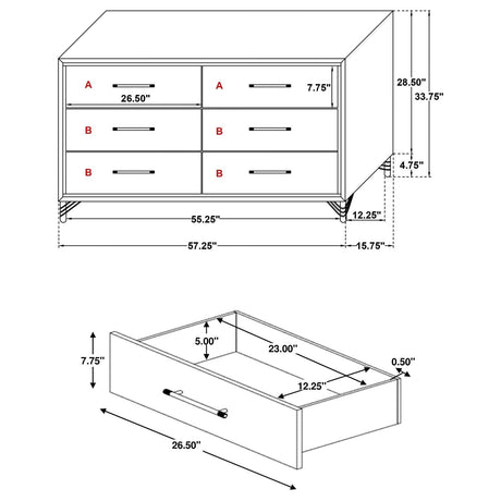 Drawer interior material of Lucia dresser