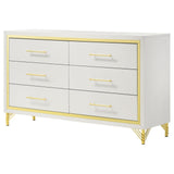 Top view highlighting spacious drawers of Lucia dresser