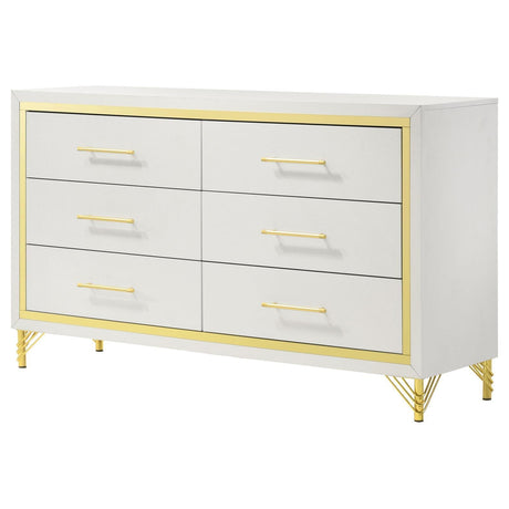 Top view highlighting spacious drawers of Lucia dresser