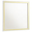 Front view of Lucia dresser mirror white with gold trim