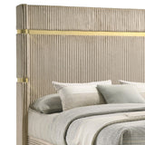 Beige fabric upholstery texture on bed frame