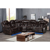 Lucky Charm Brown Air Leather 3-Piece Reclining Sectional from Decor Furniture
