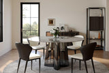 Luxe Faux Marble Dining Table, side view