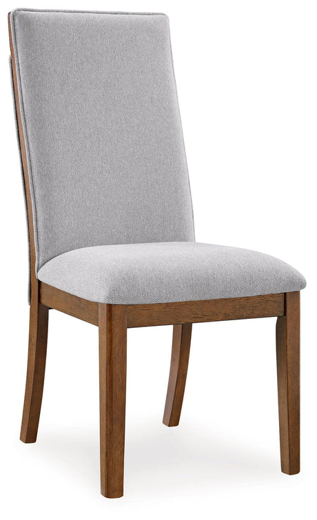 Lyncott Beige and Brown Dining Chair front angle