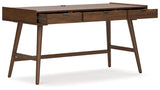 Lyncott Brown 60" Mid-Century Style Home Office Desk close-up of legs