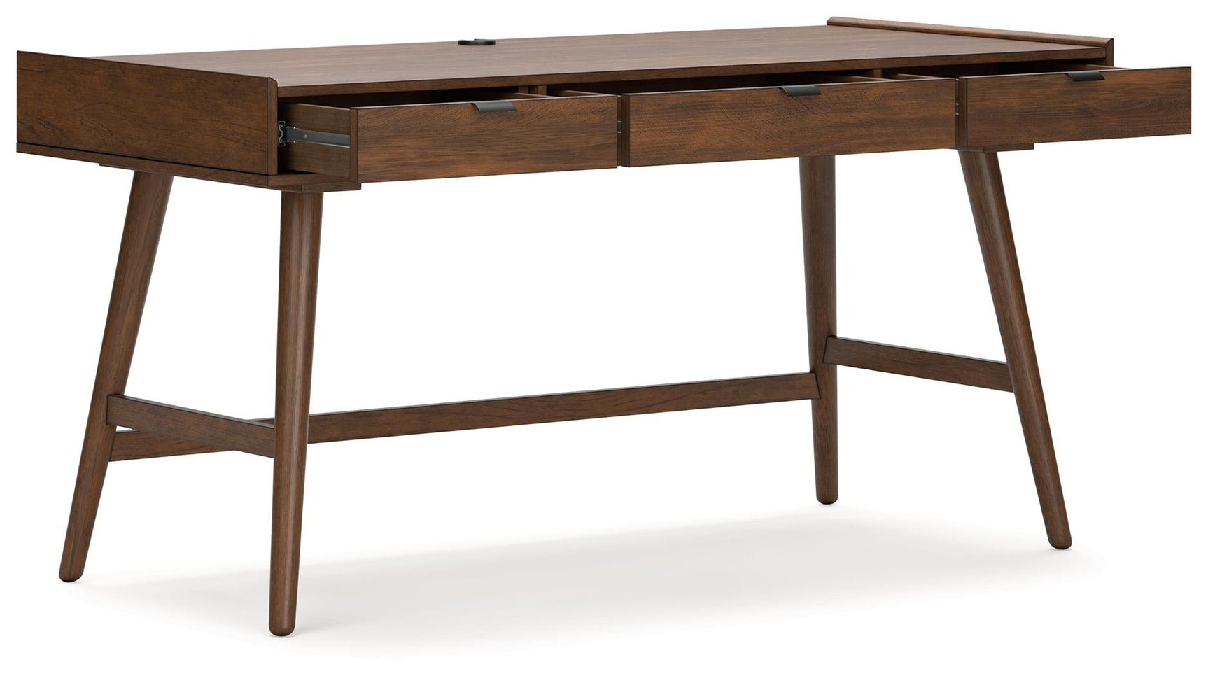 Lyncott Brown 60" Mid-Century Style Home Office Desk close-up of legs