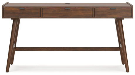 Lyncott Brown 60" Mid-Century Style Home Office Desk cord management