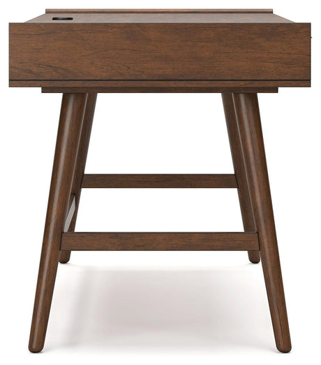 Lyncott Brown 60" Mid-Century Style Home Office Desk top surface