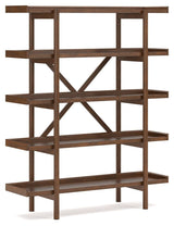 Lyncott 70 inch bookcase side view with round legs