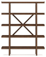 Lyncott 70 inch bookcase top shelf detail