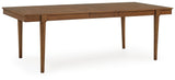 Lyncott Brown Dining Extension Table angled view