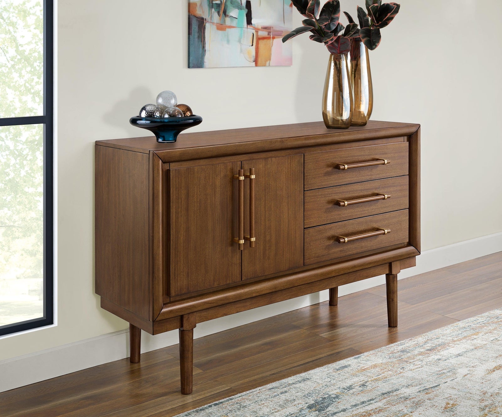 Lyncott Brown Dining Server - Ella Furniture