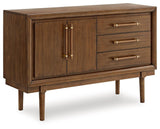 Lyncott Brown Dining Server, side view showing open frame