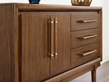 Open cabinet doors showing fixed shelf inside Lyncott Server