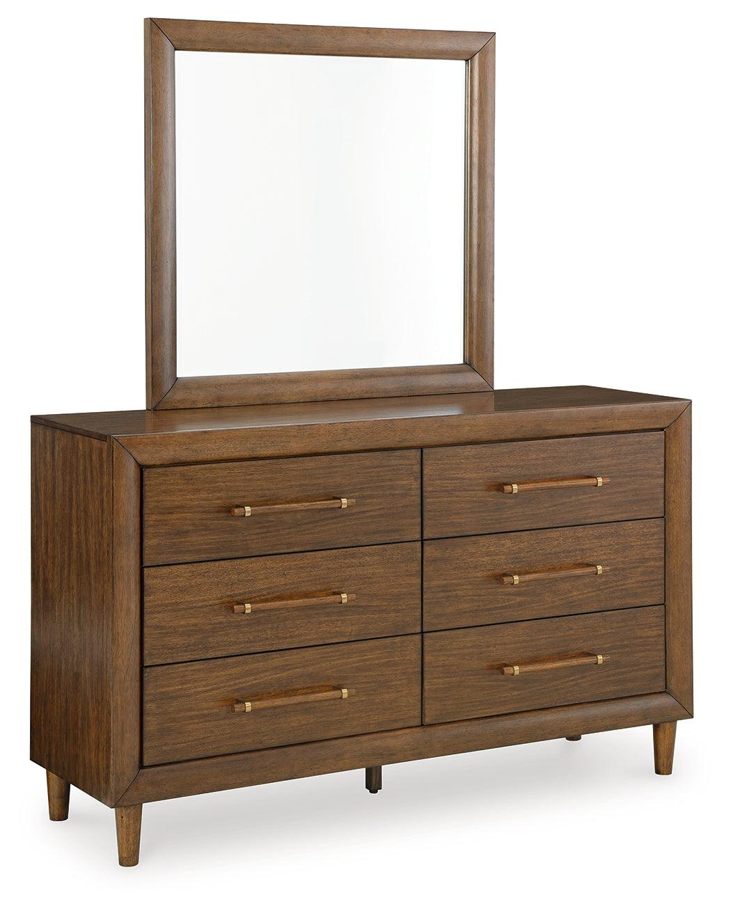 Lyncott Brown Dresser And Mirror - Ella Furniture