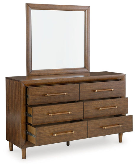 Close-up of Lyncott dresser drawer and wooden pull
