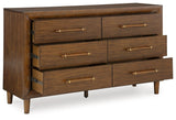 Lyncott Brown Dresser drawer detail