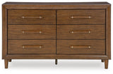 Lyncott Brown Dresser with drawers open