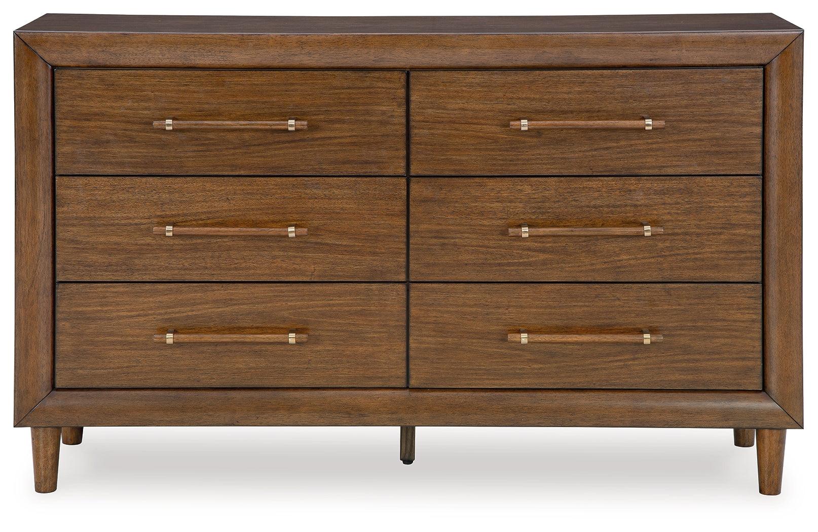 Lyncott Brown Dresser with drawers open