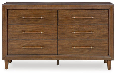 Lyncott Brown Dresser with drawers open
