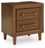 Lyncott Brown Nightstand side profile