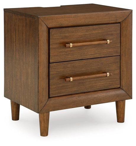 Lyncott Brown Nightstand side profile