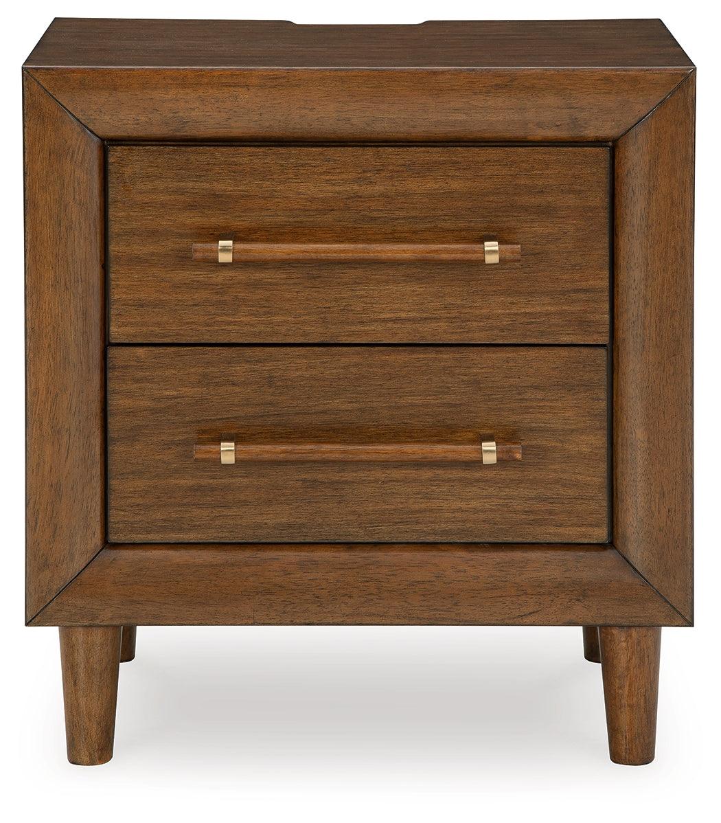 Lyncott Nightstand showing USB charging ports