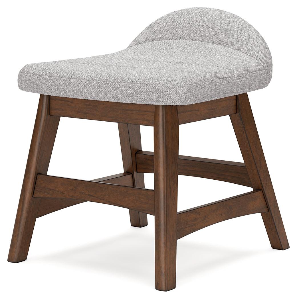 Side view of Lyncott light gray and brown office desk chair