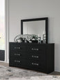 Maeling Black Dresser and Mirror view 2