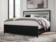 Maeling Black King Upholstered Panel Bed view 2