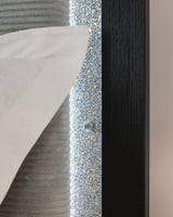 Maeling Black Queen Upholstered Panel Bed from Decor Furniture