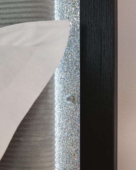 Maeling Black Queen Upholstered Panel Bed from Decor Furniture