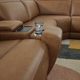 Magic Man Caramel 5-Piece Power Reclining Sectional with Console - image 5