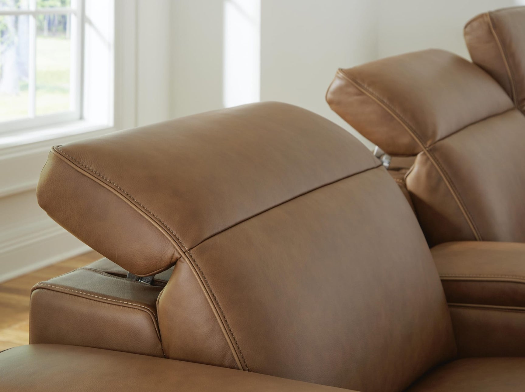 Magic Man Caramel 5-Piece Power Reclining Sectional with Console from Decor Furniture