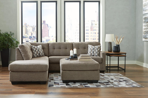 Mahoney Chocolate 2-Piece Sectional with Ottoman - image 1