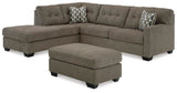 Mahoney Chocolate 2-Piece Sectional with Ottoman - image 2