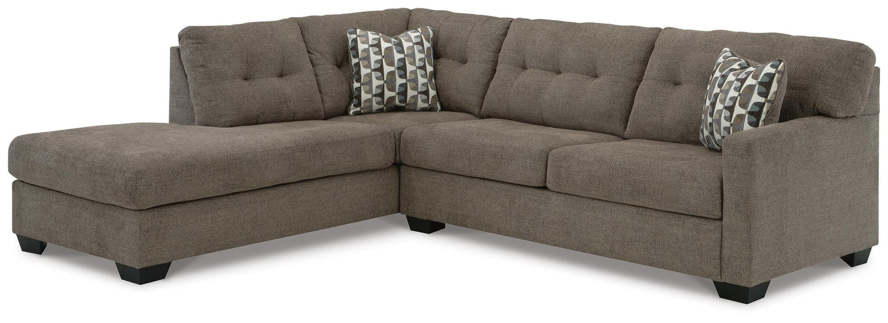 Mahoney Chocolate 2-Piece Sectional with Ottoman - image 3