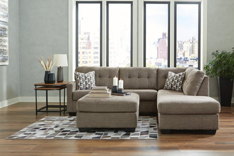 Mahoney Chocolate 2-Piece Sectional with Ottoman - image 1